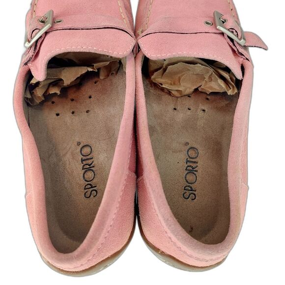 VTG 60s 70s 80s Sporto Pink Suede Buckle Loafers Sz 7.5 - Picture 5 of 11